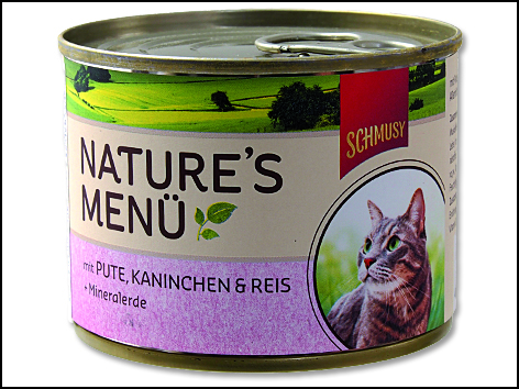 Konzerva SCHMUSY NATURE´S MENU krocan + králík 190 g