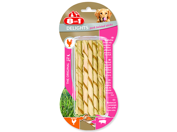Tyčinka 8in1 Pork Delights kroucená žvýkací