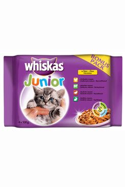 Whiskas kapsa Junior masový výběr ve šťávě 4x100g