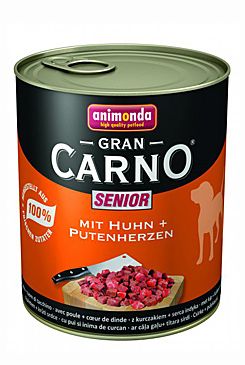 Animonda GRANCARNO konz. SENIOR kuře/krůt srdce 800g