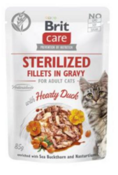 Brit Care Cat Fillets in Gravy Steril. Hearty Duck 85g