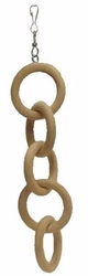 Hračka pták - dřevěný řetěz, 5 ok
