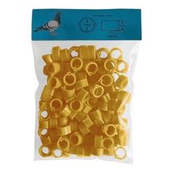 Zámkové kroužky na holuby 8 mm, žlutá (100 ks) SLEVA 15 %