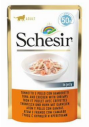 Schesir Cat kapsa Adult tuňák/kuře/krevety 50G