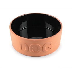 Hliněná miska DOG, vnitřní černá glazura 20,5cm
