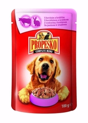 PROPESKO Dog hovězí a králičí, kapsa 100 g