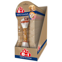 Pochoutka 8in1 Triple Flavour kost žvýkací L 