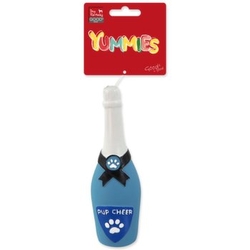 Hračka Dog Fantasy Latex láhev sekt se zvukem modrá 16,5cm