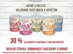 FARMKA DOG kusy lososa v hovězím 400g