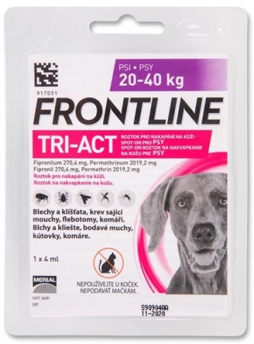 Frontline Tri-Act pro psy Spot-on L (20-40 kg) 1 pip