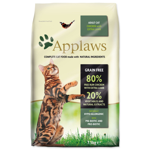 Krmivo APPLAWS Dry Cat Chicken with Lamb 7,5kg