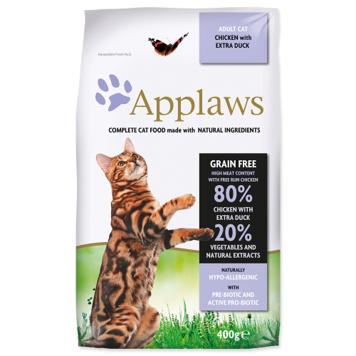 Krmivo APPLAWS Dry Cat Chicken with Duck 400g