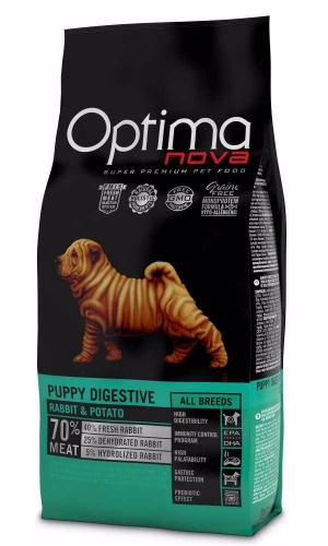 OPTIMAnova Dog Puppy Digestive Rabbit & Potato GF 12 kg