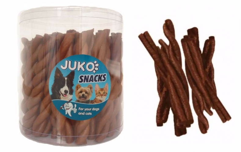 Jerky tyčinka kroucená Kuřecí JUKO Snacks (50 ks)