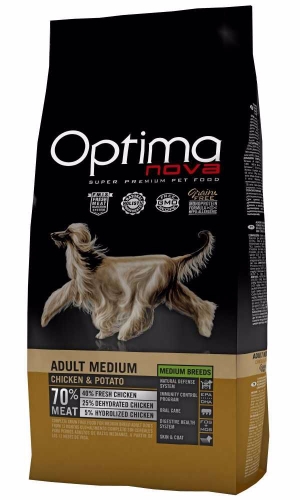 OPTIMAnova Dog Adult Medium Chicken & Potato GF 12 kg