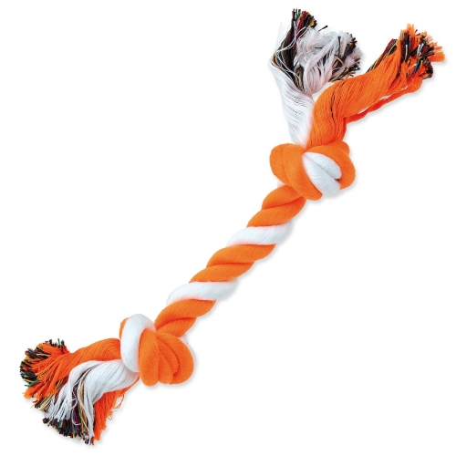 Hračka Dog Fantasy uzel bavlněný oranžovo-bílý 2 knoty 25cm