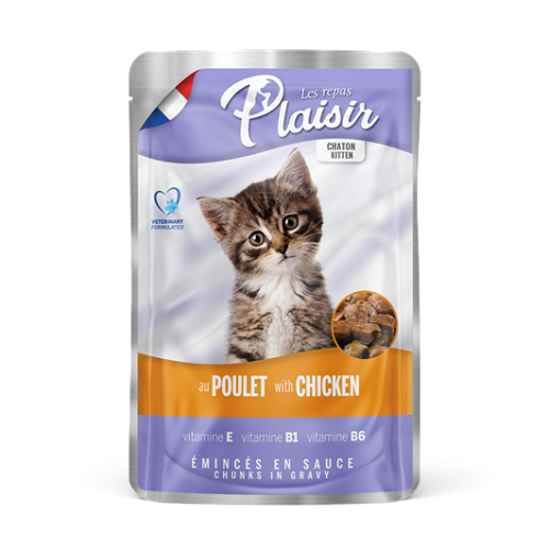 Plaisir Cat Kitten kuřecí v omáčce, kapsička 100 g