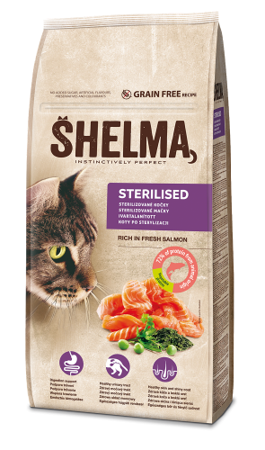 SHELMA Cat Sterilised Salmon GF 8 kg