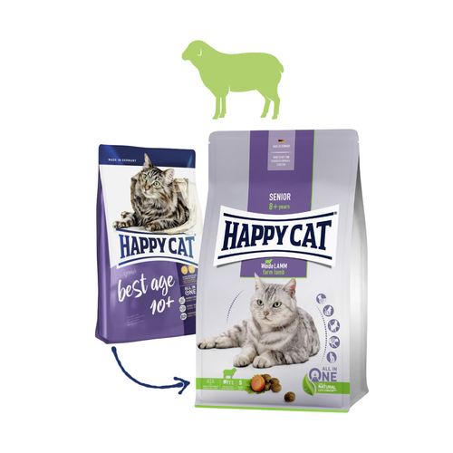 Happy Cat NEW Senior Weide-Lamm / Jehněčí 1,3 kg