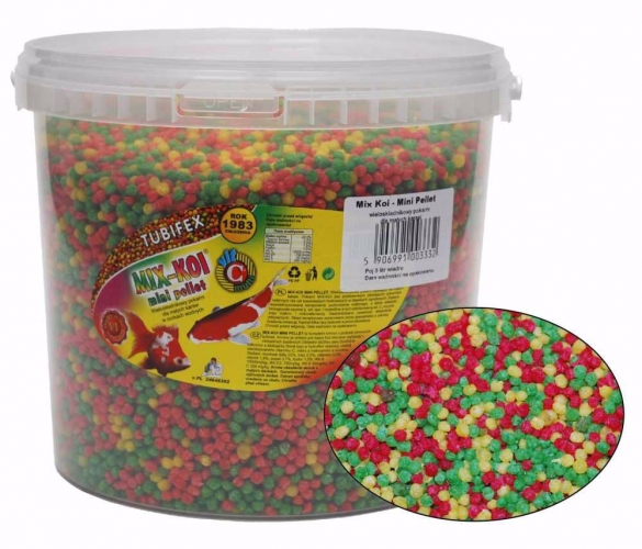 KOI MIX mini pellet kuličky, dóza 10 l