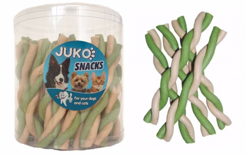 Jerky tyčinka kroucená Vanilka & mint JUKO Snacks (50 ks)