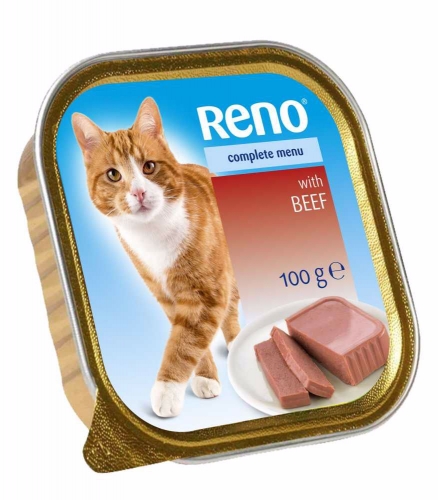 RENO Cat hovězí se zeleninou, vanička 100 g