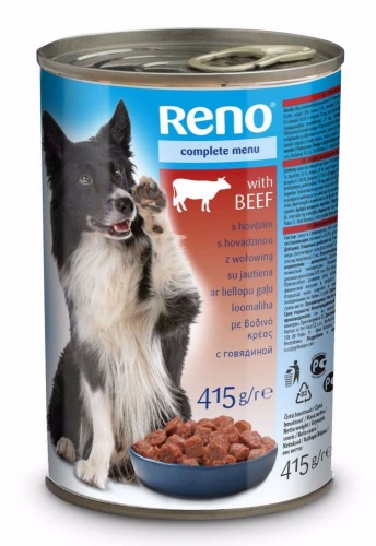 RENO Dog hovězí, kousky 415 g