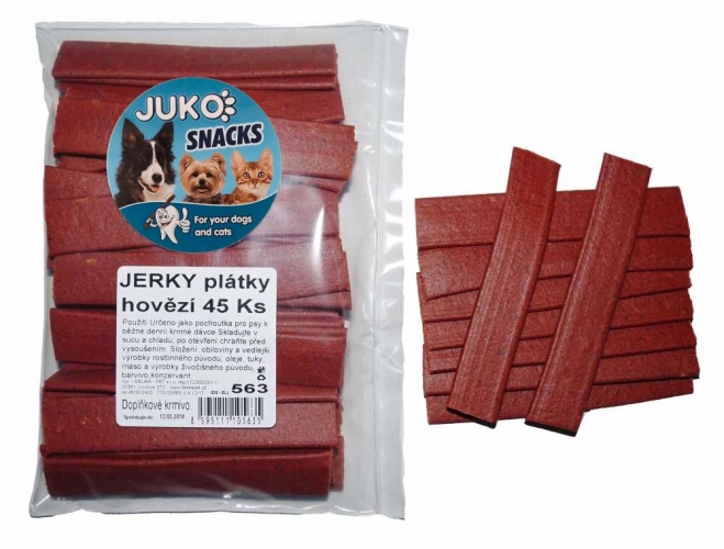 Jerky plátky Hovězí JUKO Snacks (45 ks)