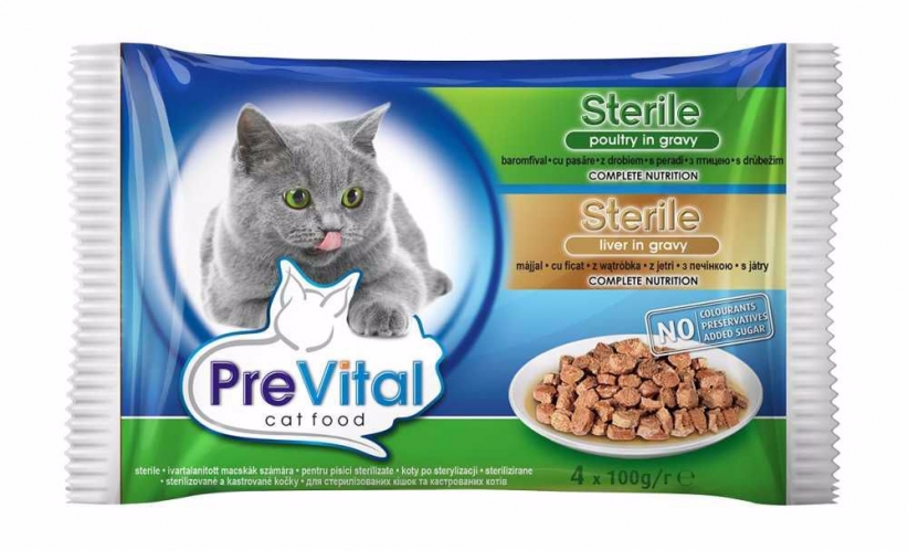 PreVital kočka sterile játra a drůbeží, kapsa 100 g (4 pack)