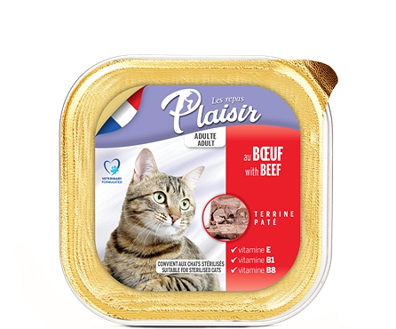 Plaisir Cat hovězí, vanička 100 g