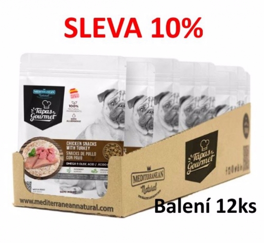 Tapas Gourmet snack Dog Chicken & Turkey 190 g (12 ks) SLEVA