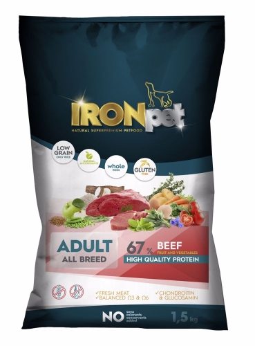 IRONpet Dog Adult All Breed Beef (Hovězí) 1,5 kg