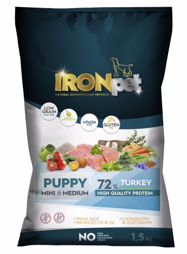 IRONpet Dog Puppy Mini & Medium Turkey (Krocan) 1,5 kg