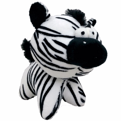 Hračka pes - plyšová zebra pískací 12 cm