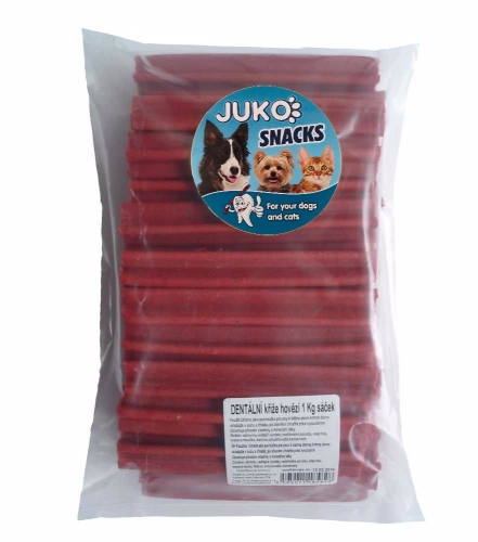 Dentální kříž Hovězí JUKO Snacks 1 kg (cca 47 ks)