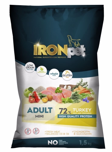 IRONpet Dog Adult Mini Turkey (Krocan) 1,5 kg