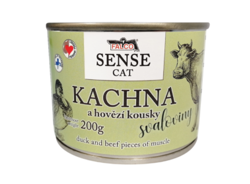 FALCO SENSE CAT kachna a hovězí kousky svaloviny 200g