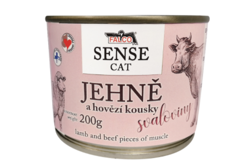 FALCO SENSE CAT jehněčí a hovězí kousky svaloviny 200g