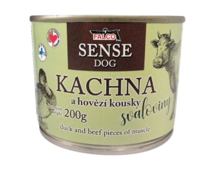 FALCO SENSE DOG kachna a hovězí kousky svaloviny 200g