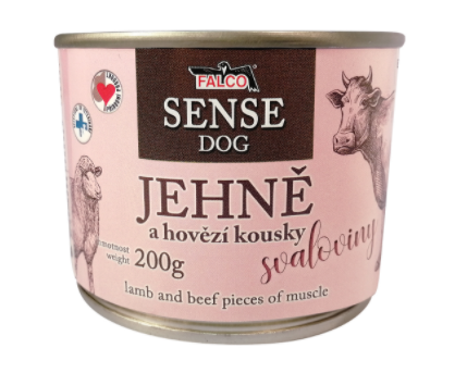 FALCO SENSE DOG jehněčí a hovězí kousky svaloviny 200g