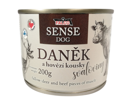 FALCO SENSE DOG daněk a hovězí kousky svaloviny 200g