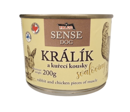 FALCO SENSE DOG králík a kuřecí kousky svaloviny 200g