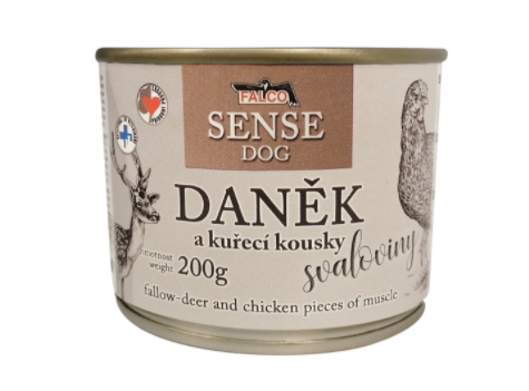 FALCO SENSE DOG daněk a kuřecí kousky svaloviny 200g