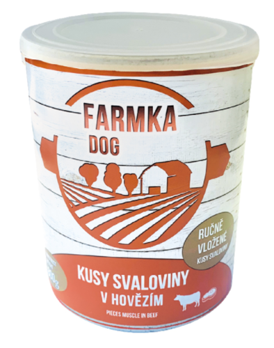 FARMKA DOG kusy svaloviny v hovězím 800g