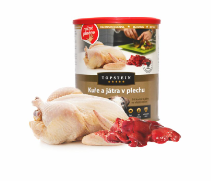 Topstein Kuře s játry v plechu 800 g