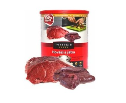 Topstein hovězí s játry v plechu 800 g