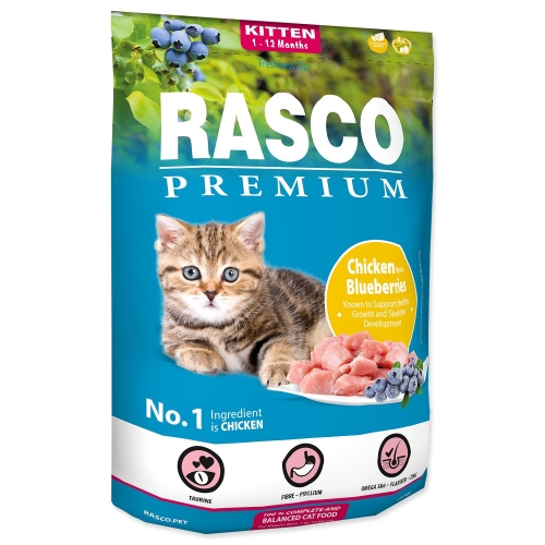 Krmivo Rasco Premium Kitten kuře s borůvkou 0,4kg