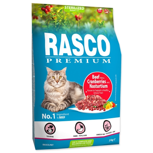 Krmivo Rasco Premium Sterilized hovězí s brusinkou a lichořeřišn