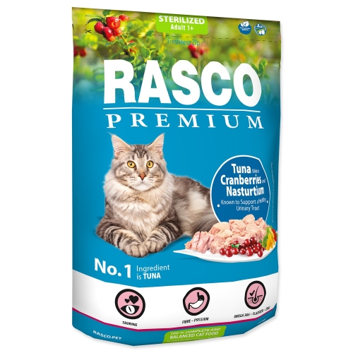 Krmivo Rasco Premium Sterilized tuňák s brusinkou a lichořeřišni