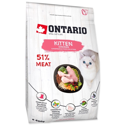 Krmivo Ontario Kitten Chicken 0,4kg